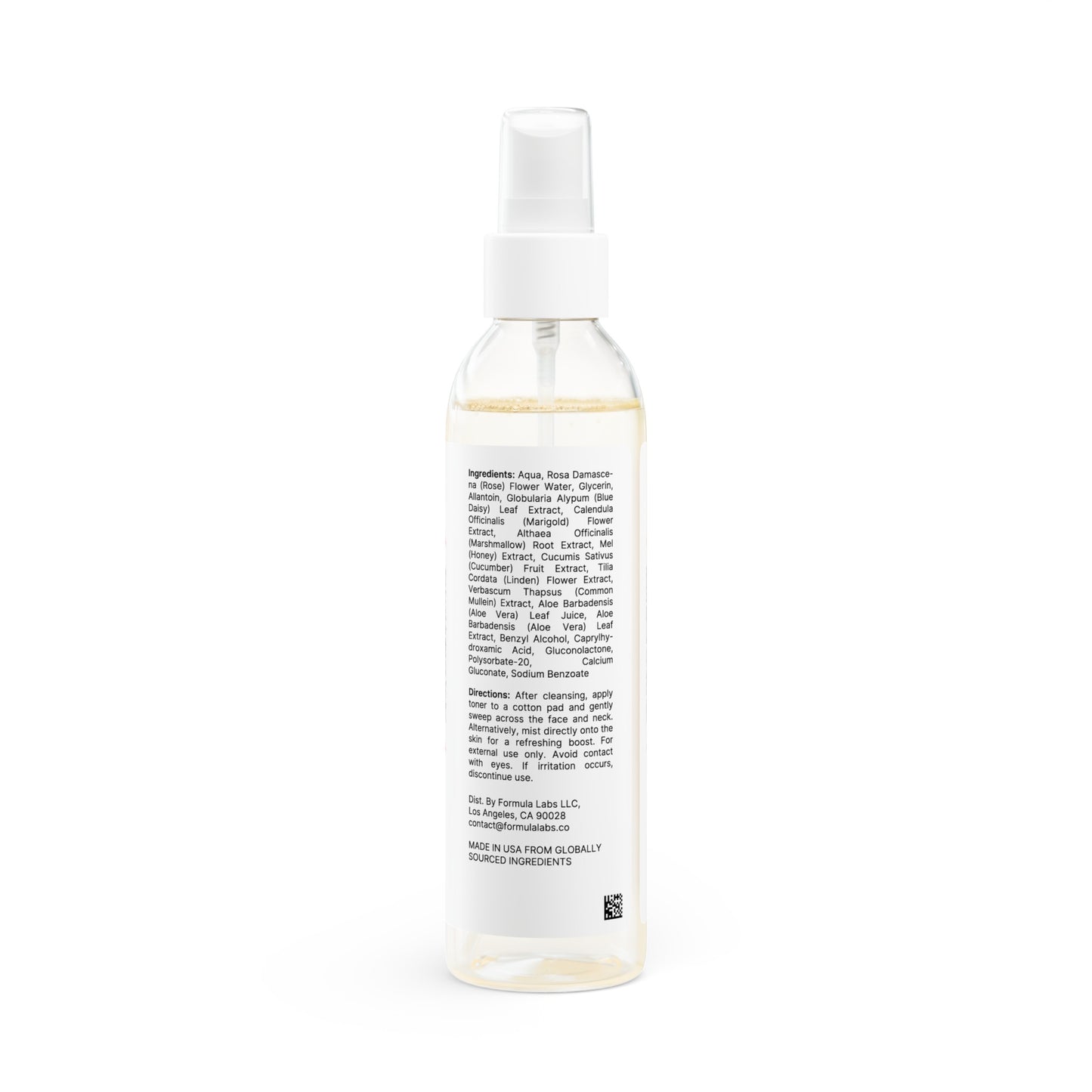 Gentle Relief Toner with key ingredients like chamomile and licorice root extract, promoting hydration and reducing redness for a calm complexion.