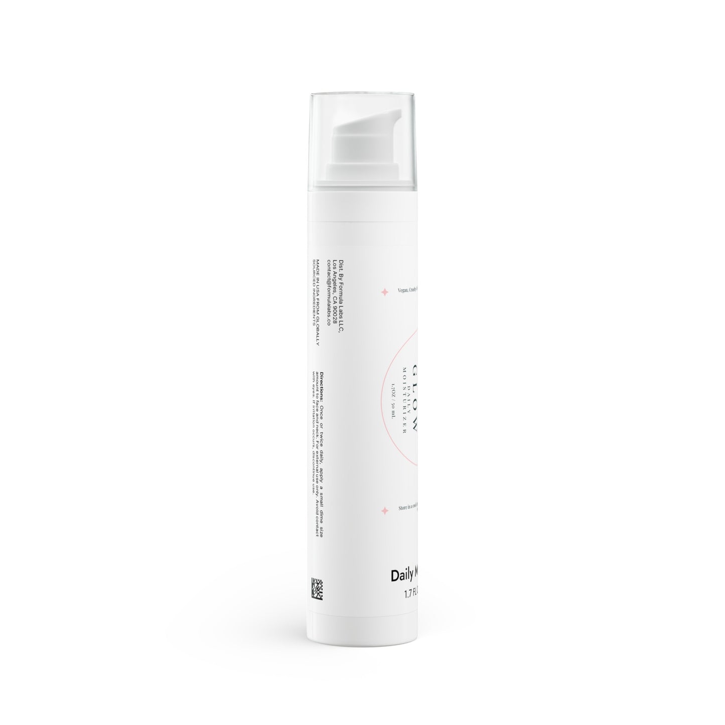 Soft Glow Daily Moisturizer in a 1.7 fl. oz. white plastic bottle with airless pump, designed for deep hydration and balance for dry, acne-prone skin.