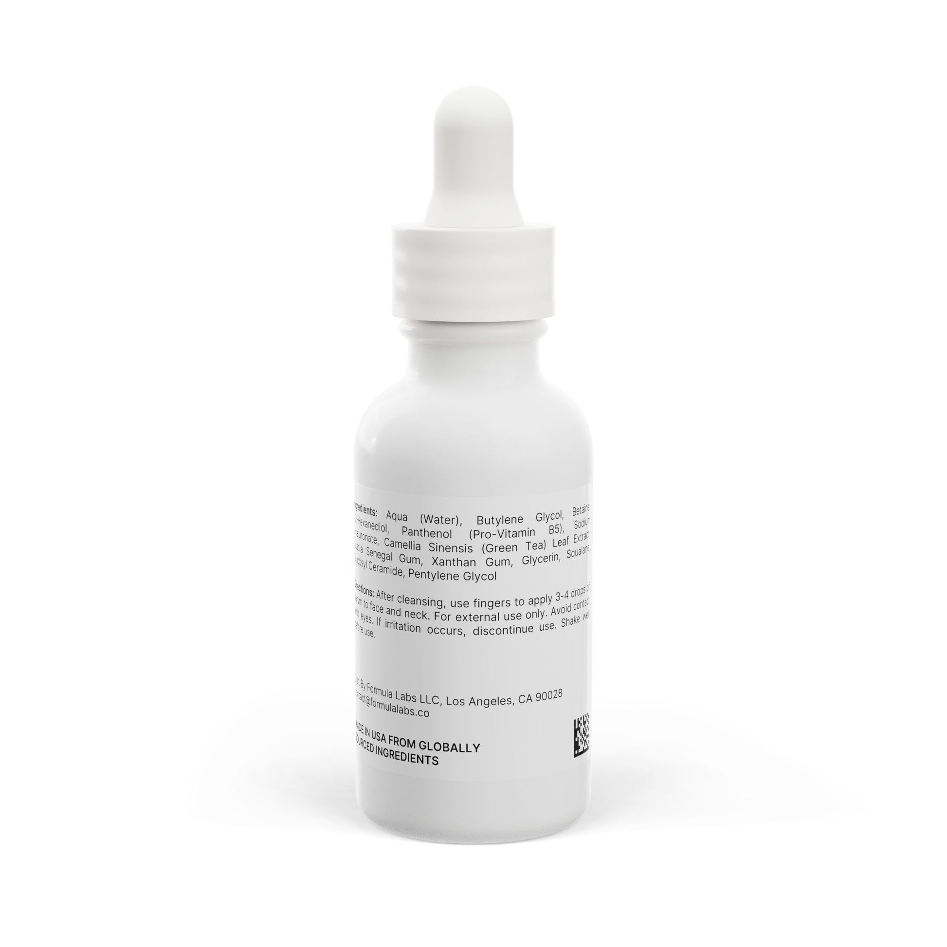 HydraLock Serum in a white bottle with dropper ingredients 